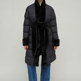 AMBRA LONG PUFFER COAT - BLACK