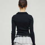 ARIANNA SEAMLESS POLO - BLACK