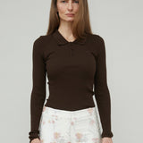 ARIA SEAMLESS TOP - BROWN