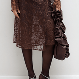 ALBA LONG SKIRT - BROWN