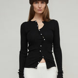 CLAIRE SEAMLESS CARDIGAN - BLACK