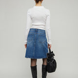 CLAUDIA DENIM SKIRT - BLUE