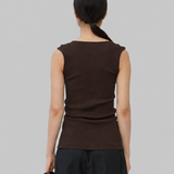 CLAIRE SEAMLESS TANKTOP - BROWN