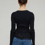 ELOISA SEAMLESS CARDIGAN - BLACK