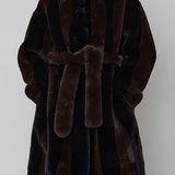 ESTELLE COAT - BLACK & BROWN