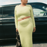 MERCER SKIRT - SHADOW LIME