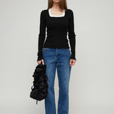 ROSELLA SEAMLESS TOP - BLACK