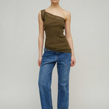 VIOLETTA SEAMLESS TOP - OLIVE