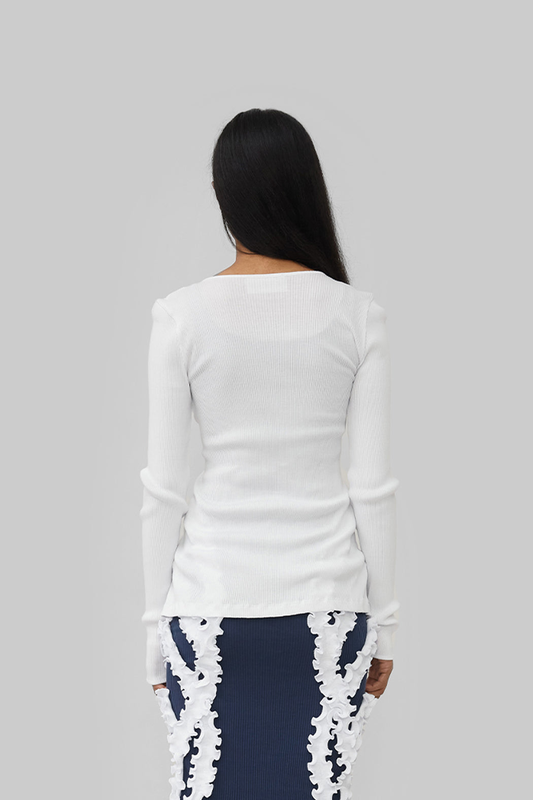 CLAIRE SEAMLESS TOP - WHITE