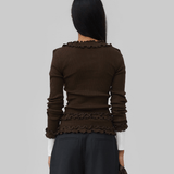 CAROLINE SEAMLESS CARDIGAN - BROWN