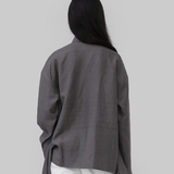 YLANDA WRAP SHIRT - CORAL SMOKE