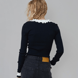 ROSIE SEAMLESS TOP - BLACK/WHITE