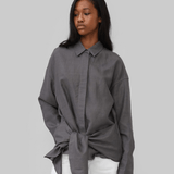 YLANDA WRAP SHIRT - CORAL SMOKE