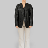RUE VEGAN LEATHER JACKET - BLACK