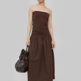 SECILIA DRESS - BROWN