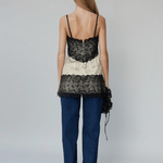 OpéraSPORT - Emma Top, Beige Print, Lace