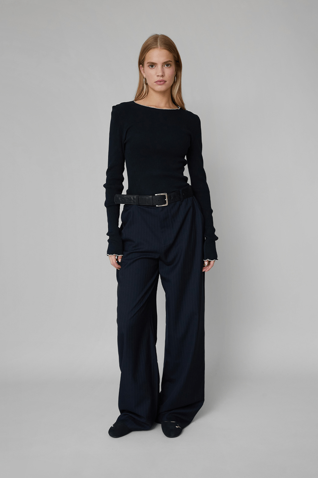 OpéraSPORT - Helena Trouser, navy striped