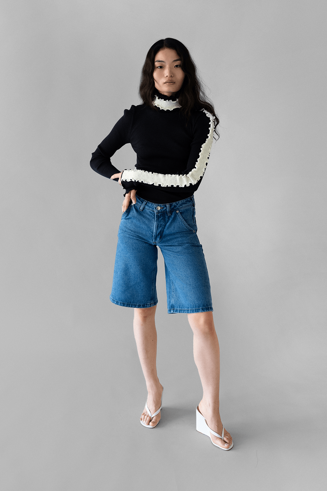 DANIELLE DENIM SHORTS - BLUE